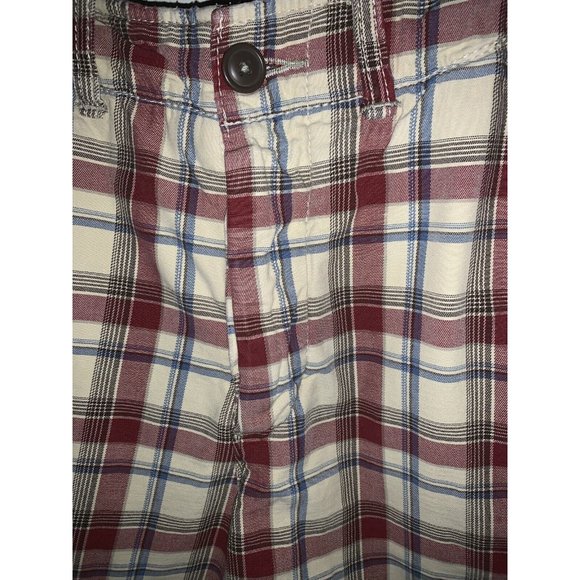ABERCROMBIE & FITCH Plaid Shorts Sz 30 Button Fly Heavyweight Drawstring EUC - Picture 2 of 10